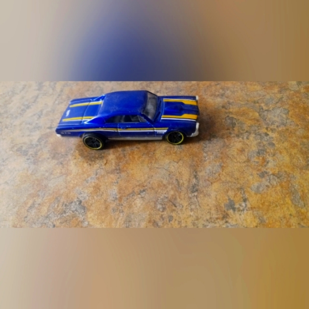 Hotwheels GTO Blue Toy Muscle Car for Kids - Collectible Die-Cast Racer
